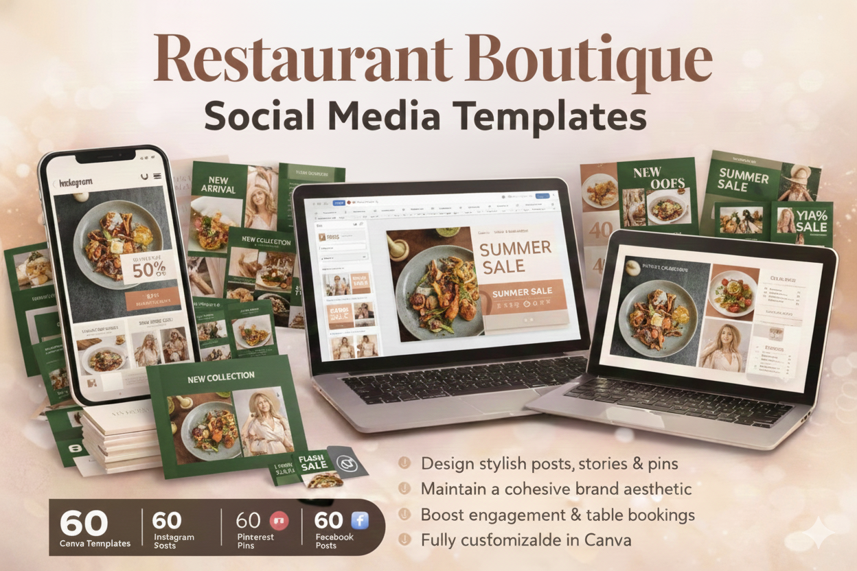 60 Restaurant Social Media Templates